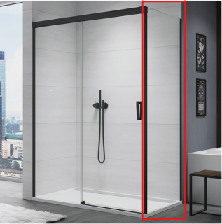 Perete lateral SanSwiss Cadura CAST 100 x H200 cm profil negru mat
