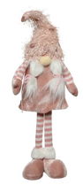 Decoratiune Gnome standing Girl, Decoris, 18x8x61 cm, poliester, roz