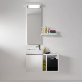 Set PROMO Geberit Icon baza lavoar L si lavoar R 38x28xH56 cm alb lucios