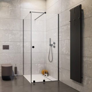 Cabina dus Radaway Furo Black Kdj RH 90x110xH200 cm, dreapta