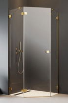 Cabina dus pentagonala Radaway Essenza Pro Gold PTJ 80x80 cm, usa stanga