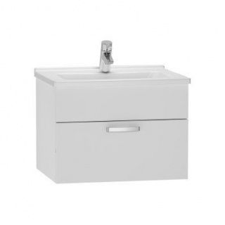 Set mobilier Vitra S50, cu 1 sertar alb lucios, sifon si lavoar 60 cm