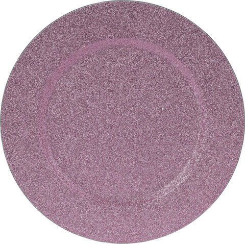 Platou Glitter, Ø33 cm, polipropilena, roz