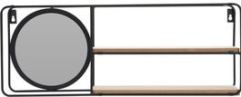Raft cu oglinda Excellent, 50x10x19 cm, metal, negru