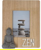 Rama foto Buddha, 25x3.5x19.8 cm, lemn, natur/gri
