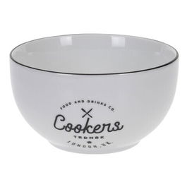 Bol Cookers, 600 ml, portelan, alb/negru