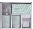 Set de baie Geometric, 4 piese, dolomit, verde