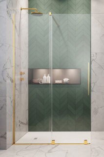 Cabina dus Walk-In Radaway Furo Gold 80xH200 cm, stanga