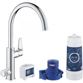 Baterie bucatarie Grohe Blue Pure Baucurve cu sistem de filtrare si timer filtru