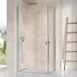 Cabina de dus Ravak Chrome 100x100xH195 cm, profil crom slefuit lucios