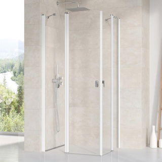 Cabina dus Ravak Chrome CRV2+CRV2, 80x100xH195 cm, profil alb