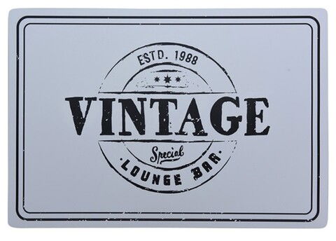 Suport pentru farfurie Vintage, 42x29 cm, polipropilena, alb/negru