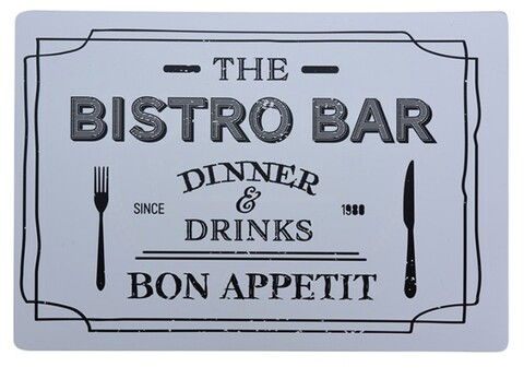 Suport pentru farfurie Bistro Bar, 42x29 cm, polipropilena, alb/negru
