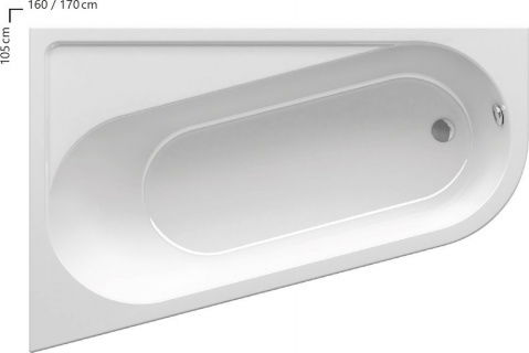 Cada asimetrica Ravak Chrome 170x105xH44 cm, stanga