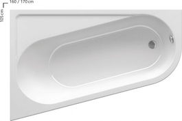 Cada asimetrica Ravak Chrome 170x105xH44 cm, dreapta