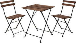 Set mobilier de gradina Bistro Rustic, 3 piese, metal, maro