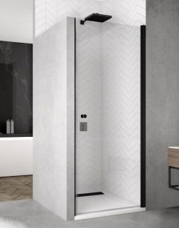 Usa de nisa pivotanta Sanswiss Solino SOL1, 75xH200 cm profil negru mat