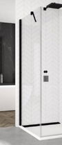 Perete lateral SanSwiss Solino SOLT1, 80xH198,4 cm profil negru-mat