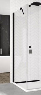 Perete lateral SanSwiss Solino SOLT1, 80xH198,4 cm profil negru-mat