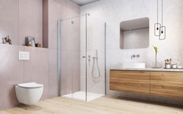 Cabina dus cu usa pliabila si perete fix Radaway Eos KDJ B 90x90xH197 cm
