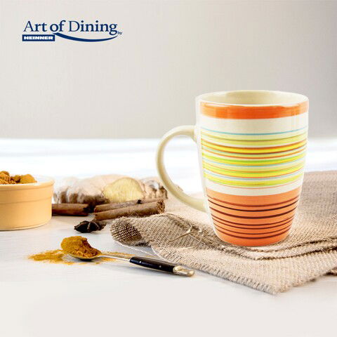 Set 3 cani Sara, Heinner, 285 ml, 7.6x9.9 cm, ceramica, portocaliu