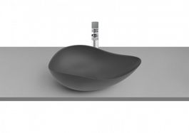 Lavoar asimetric Roca Ohtake 54x37.5xH18.5 cm, culoare onyx