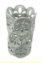 Vaza Petal, Mauro Ferretti, Ø 14x25.5 cm, portelan, gri