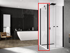 Perete lateral SanSwiss Solino SOLT2, 120xH200 cm profil negru-mat