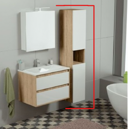 Dulap Sanotechnik Fiora, 40x40x130 cm, alb-stejar