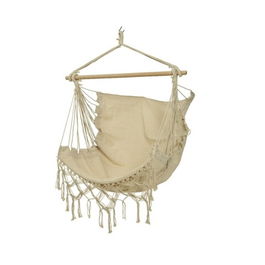 Hamac tip scaun Boho, Decoris, 30x130x100 cm, bumbac, crem