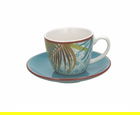 Set 6 cesti de cafea cu farfurii Metropolis Jungle, Tognana, ceramica, 80 ml/11 cm, multicolor