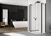 Cabina dus semirotunda Sanswiss Solino SOR 90x90xH200 cm, usi batante profil negru mat