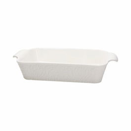 Tava de copt, Tognana, Ornament Copenaghen, 17.5 x 32 cm, portelan, alb