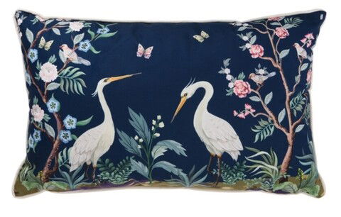 Perna decorativa Storks, 30x50x10 cm, poliester, albastru/multicolor