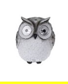 Lampa solara Owl, 14x14.5x15.5 cm, poliston, gri deschis