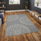 Covor Mandala Bedora, 80x150 cm, 100% lana, multicolor, finisat manual