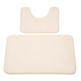 Set 2 covorase de baie Baby, Heineer, 50x80 cm/50x40 cm, spuma cu memorie, bej
