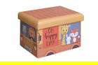 Taburet pliabil cu spatiu de depozitare Happy, Heinner Home, 38x25x24.5 cm, PVC, multicolor