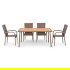 Set masa + 4 scaune, Amaya, otel, maro/natur