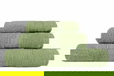 Set 3 prosoape de baie Simplicity, Hobby, 30 x 50 cm/50 x 90 cm/70 x 100 cm, 100% bumbac, verde