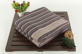 Set 2 prosoape de maini 50x90 cm, 100% bumbac, Saheser, Bombeli, negru