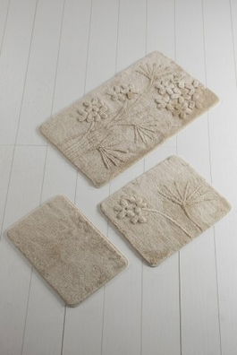 Set 3 covorase de baie, Chilai, Orkide - Beige