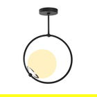 Lustra Opviq Dolunay, 26x39 cm, E27, 100 W, alb/negru