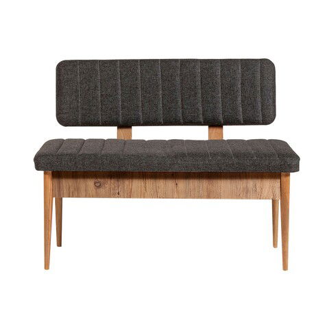Bancheta cu spatar, Vina 1053-2, Vella, Anthracite, Atlantic, 110x40x85 cm