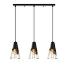 Lustra Sivani Tel MR - 963, Opviq, 67 x 17 x 124 cm, 3 x E27, 100W, negru