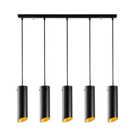 Lustra Sivani MR - 980, Opviq, 85 x 8 x 114 cm, 5 x E27, 100W, negru/galben