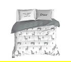 Lenjerie de pat dubla Good Time - White, EnLora Home, 3 piese, bumbac ranforce, alb