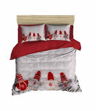 Lenjerie de pat dubla Xmas-411, Pearl Home, 3 piese, amestec bumbac, multicolor