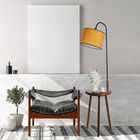 Lampadar cu masuta, Luin, 8272-7, E27, 60 W, metal/lemn/textil