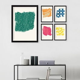 Set 5 tablouri decorative, SET_030, Lulu, 24x29 cm/34x44 cm, plastic